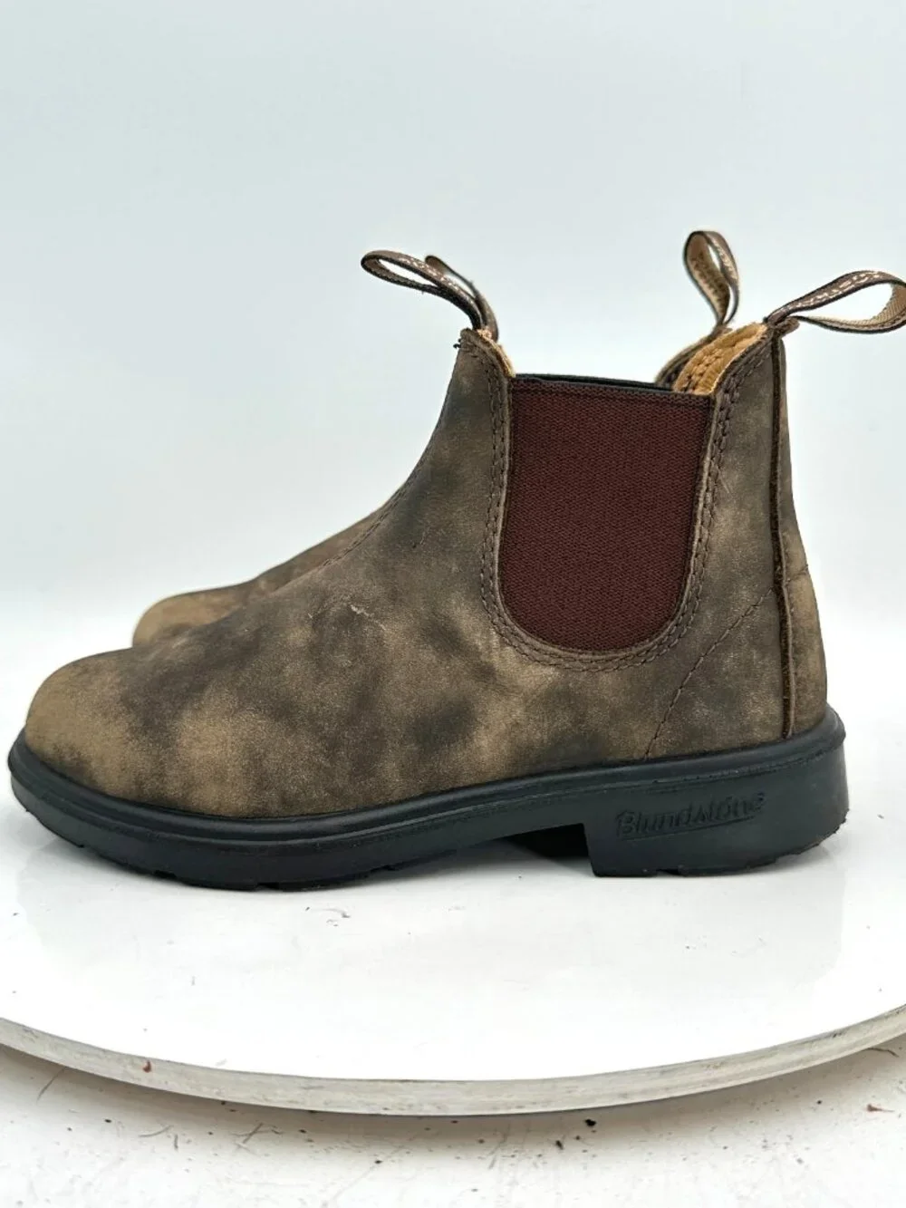 Blundstone Kids Chelsea Boots Brown Leather Slip On Pull Tab Size 12 Youth